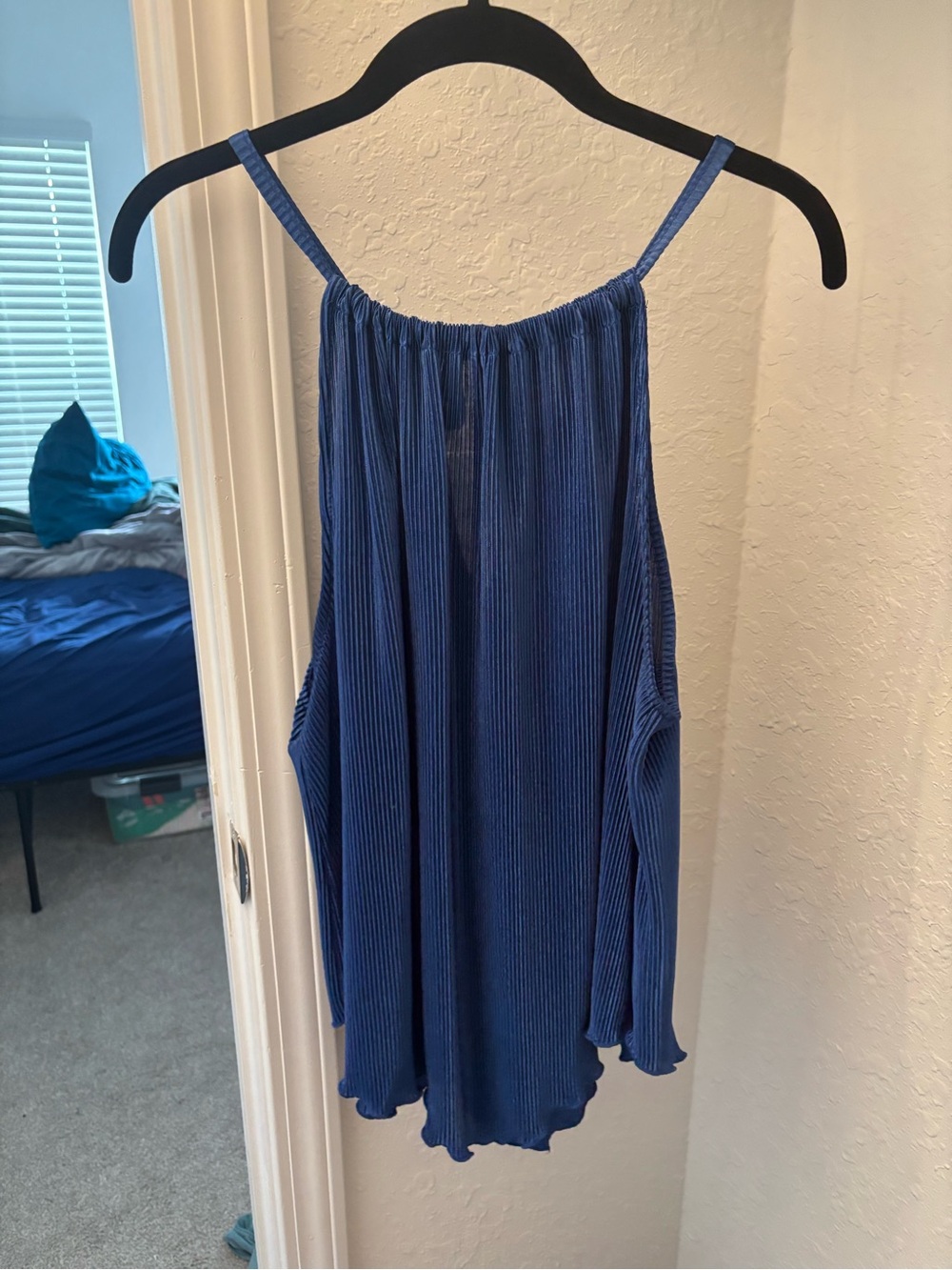 High Neck Blue Halter Top - Picture 3 of 6